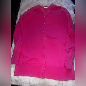 J. Crew Vibrant Pink Cardigan Sweater